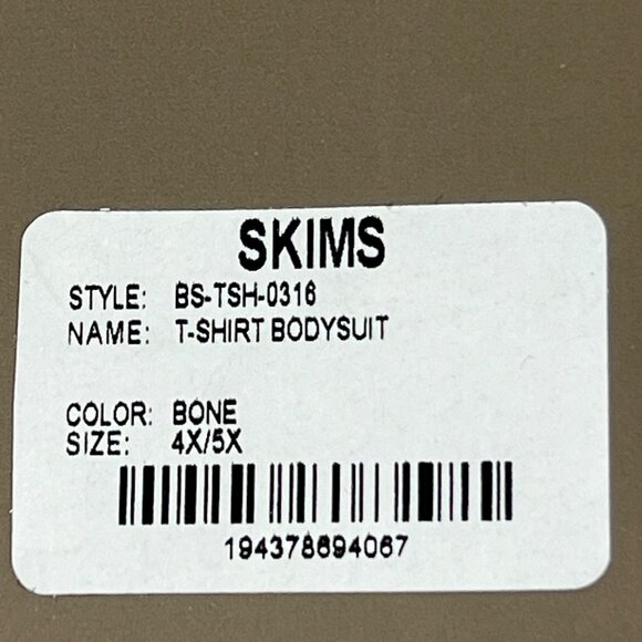 SKIMS Essential T-Shirt Bodysuit‎ Bone Womens 4X/5X - Picture 11 of 12